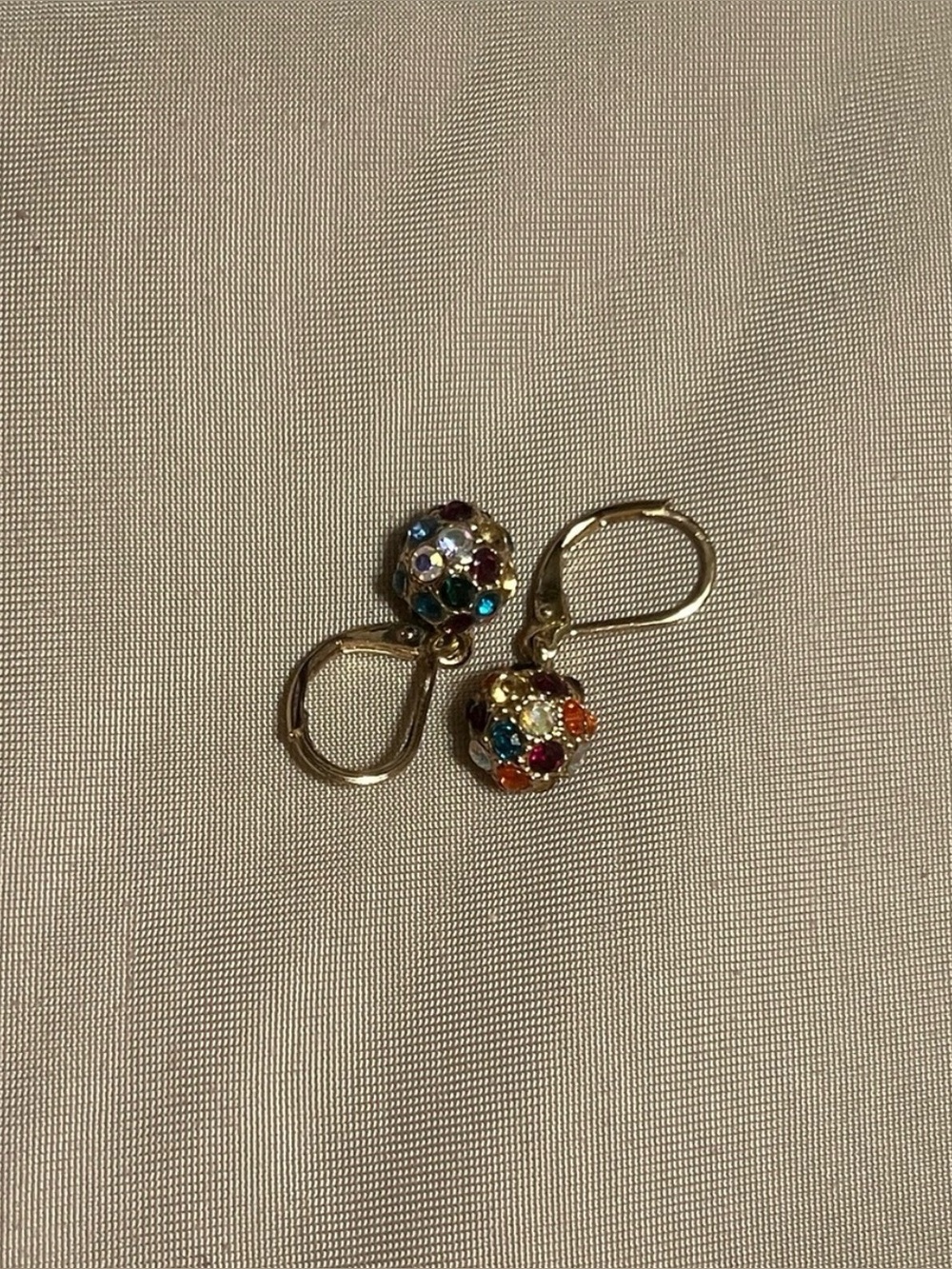 Gold-Tone Multicolor Crystal Drop Earrings